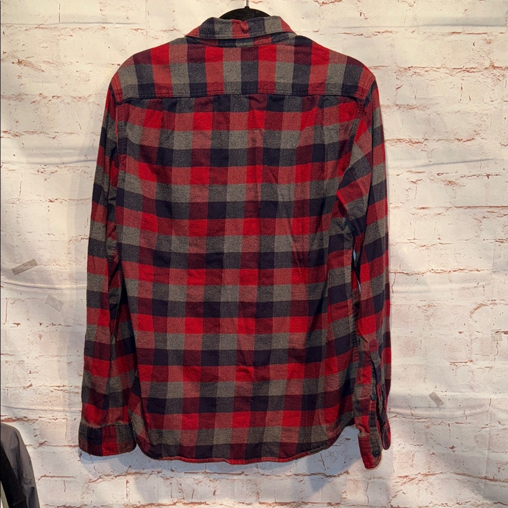 J. Crew Mercantile shirt Men’s Medium blue red gray check flannel button up M - Picture 5 of 7